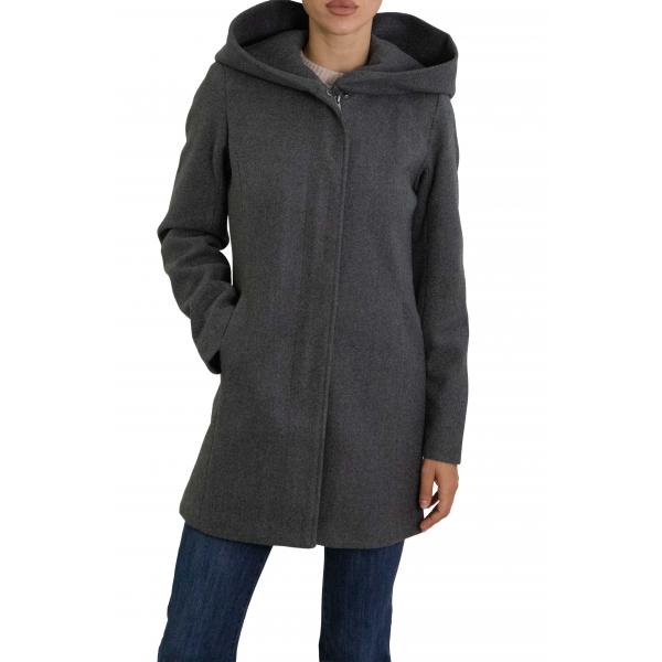 Cappotto con cappuccio e zip Only 